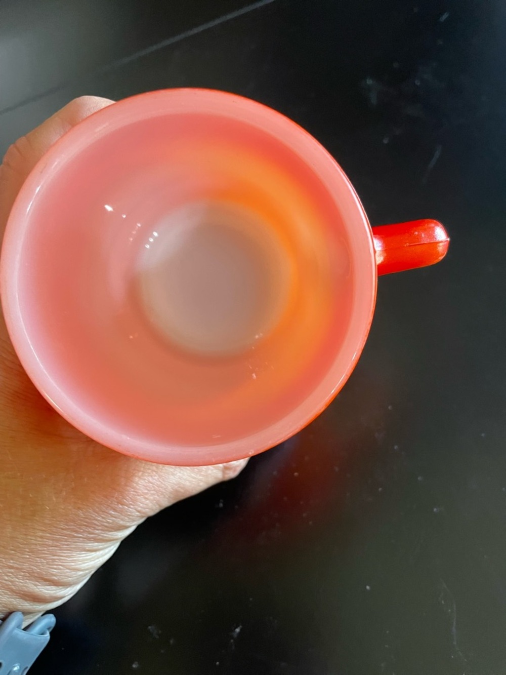 Vintage Orange Fire King Anchor Hocking Glass Mug Cup Mid Century Mod USA coffee - Picture 6 of 6